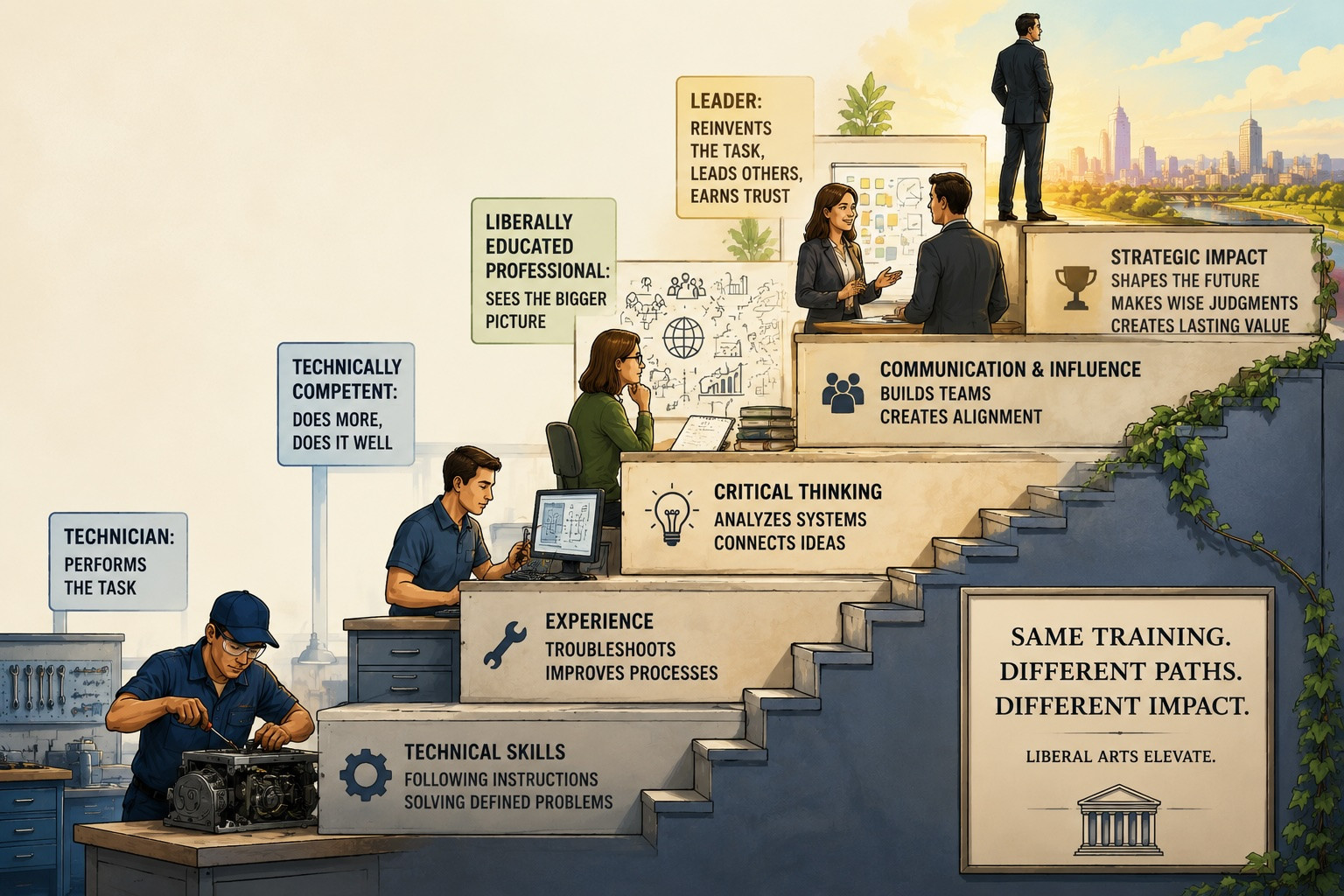 Lead image for Liberal Arts vs Vocational Education.